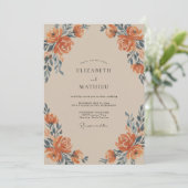Invitation Mariage Ardoise Rose Terracotta (Debout devant)