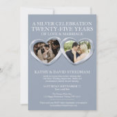 Invitation Mariage Argent anniversaire 25ème fête 6 photos (Devant)
