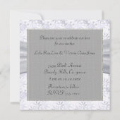 Invitation Mariage Argent, étoiles blanches et flocons de nei (Dos)