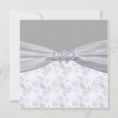 Invitation Mariage Argent, étoiles blanches et flocons de nei (Devant)