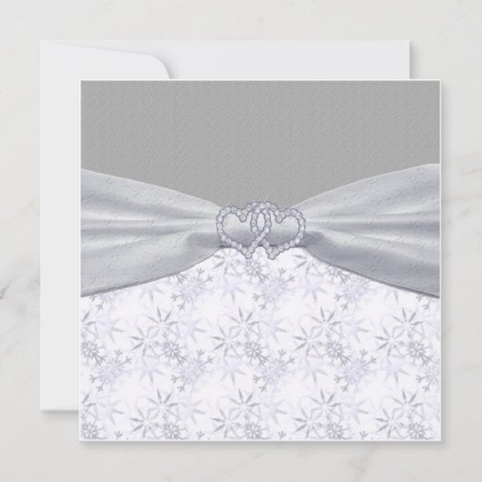 Invitation Mariage Argent, étoiles blanches et flocons de nei (Devant)