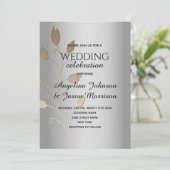 Invitation Mariage Argent Métallisé (Debout devant)