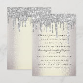 Invitation Mariage Argenté Fumé Pailleté 16e Spark Glitter (Devant / Derrière)