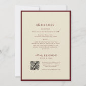 Invitation Mariage Argenté Vieilli Code QR Argent Vieilli (Dos)