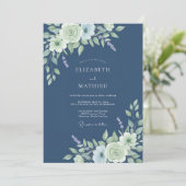 Invitation Mariage Argyre Bleuet Eucalyptus (Debout devant)