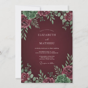 Invitation Mariage Aristocratique d'Hiver Marron