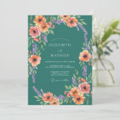 Invitation Mariage Arrangement de Fleurs de Thé (Debout devant)