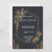 Invitation mariage arrière de Golden Frame Navy (Devant)