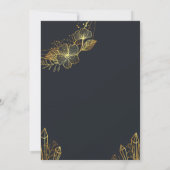 Invitation mariage arrière de Golden Frame Navy (Dos)