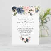 Invitation Mariage arrière et avant bleu bleu d'automne (Debout devant)