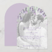 Invitation Mariage Arrière photo couleur aquarelle B/W (Devant / Derrière)