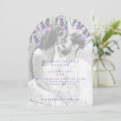 Invitation Mariage Arrière photo couleur aquarelle B/W (Debout devant)