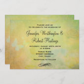 Invitation Mariage arrière - plan d'aquarelle de style vintag (Devant / Derrière)