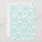 Invitation Mariage Arrière - plan de dentelle Turquoise vinta (Dos)