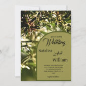Invitation Mariage Arrière - plan d'olivier vert moderne (Devant)