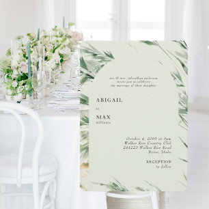 Invitation Mariage arrondi de feuillage moderne
