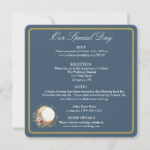 Invitation Mariage arrondi de fleurs de lune bleue (Dos)