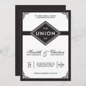 Invitation Mariage Art déco (Devant / Derrière)