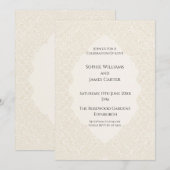 Invitation Mariage Art Déco Beige (Devant / Derrière)