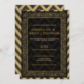 Invitation Mariage Art Déco Chevron des années 192 (Devant / Derrière)