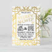 Invitation Mariage Art Déco Couple Shower Gatsby Or Foil (Debout devant)