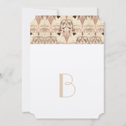 Invitation Mariage Art déco de colibris mariage rose (Dos)