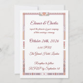Invitation Mariage Art Déco de Conte de Fées (Dos)