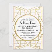 Invitation Mariage Art déco des années 1920 Gatsby Gold des a (Devant)