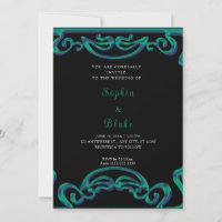 Mariage Art Déco Fatigué Noir, Vert & Bleu