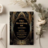 Invitation Mariage Art déco géométrique