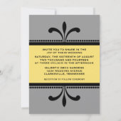 Invitation Mariage Art déco gris/jaune (Dos)