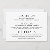 Invitation Mariage Art déco noir de Detroit Skyline (Dos)