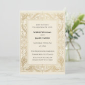 Invitation Mariage Art Déco Or (Debout devant)