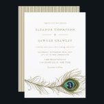 Invitation Mariage Art déco Peacock vintage<br><div class="desc">Invités Invitations à votre événement avec ce faire-part de mariage personnalisable. Il est orné d'une plume blanche de paon sur un arrière - plan blanc. Elles sont idéales pour n'importe quel thème ou saison mariage. Des éléments correspondants sont disponibles.</div>
