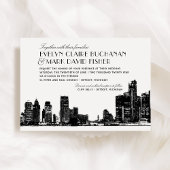 Invitation Mariage Art déco Skyline de Détroit
