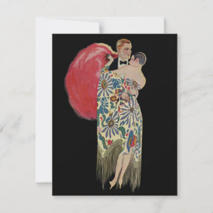 Invitation Mariage Art Déco vintage, Nouveaux Amateurs Danser