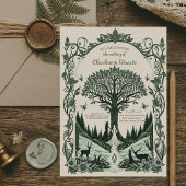 Invitation Mariage Art médiéval fantastique gravure 