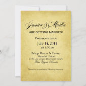 Invitation Mariage Art Nouveau à Las Vegas | or noir (Dos)