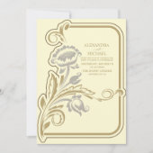 Invitation Mariage Art nouveau antique (Devant)