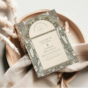 Invitation Mariage Art nouveau au sage poussiéreux