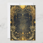 Invitation Mariage Art nouveau Black Gold (Devant)