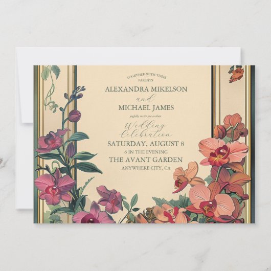 Invitation Mariage Art Nouveau classique (Devant)