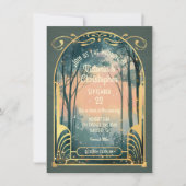 Invitation Mariage Art nouveau de la forêt enchantée (Devant)