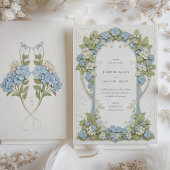 Invitation Mariage Art Nouveau Élégante Hydrangea