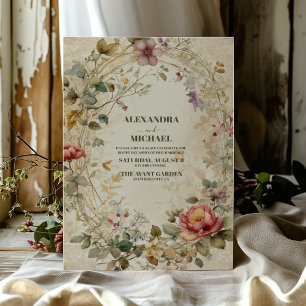 Invitation Mariage Art Nouveau Floral d'Automne