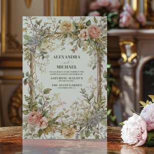 Invitation Mariage Art Nouveau Floral Rustique