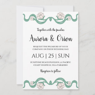 Invitation mariage art nouveau floral vintage magnifique