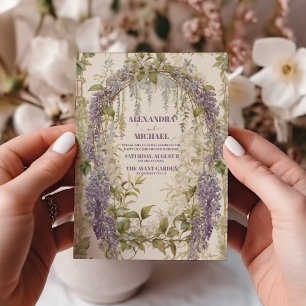 Invitation Mariage Art Nouveau Floral Vintage Wisteria