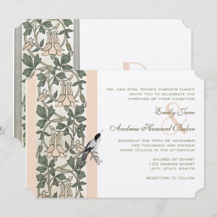 Invitation Mariage Art Nouveau HoneySuckle Colibri
