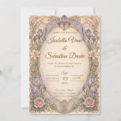 Invitation Mariage Art Nouveau Iris Romantique (Devant)